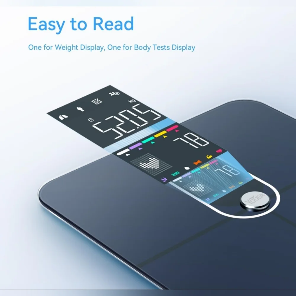 YOUSA Weight Scale Bathroom Scales for Weight VA Large Screen‎ Smart Scale